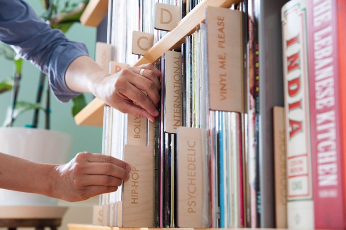 Genre-record-dividers-in-use,-horizontal